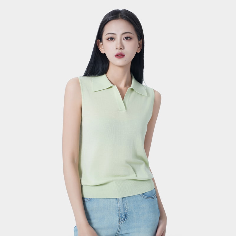 Top de polo sin mangas seca y transpirable Lyocell